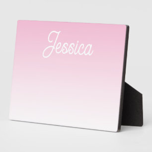 (Bearbeitbar) Hellrosa-Farb-Ombre und Ihr Text Fotoplatte