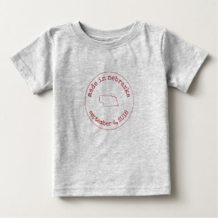 Bearbeitbar in Nebraska Briefmarke der Genehmigung Baby T-shirt
