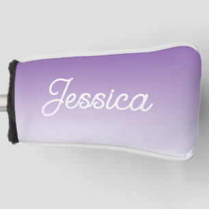 (Bearbeitbar) Lila Farb-Ombre & Ihr Text Golf Headcover