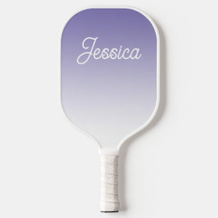 (Bearbeitbar) Lila FarbOmbre und Text Pickleball Schläger