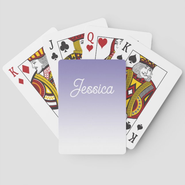 (Bearbeitbar) Lila FarbOmbre und Text Spielkarten (Rückseite)