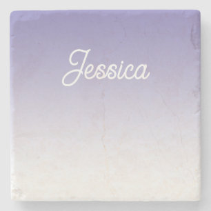 (Bearbeitbar) Lila FarbOmbre und Text Steinuntersetzer