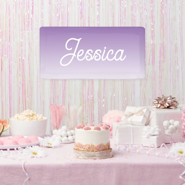 (Bearbeitbar) Lila Ombre & Ihr Text Banner (Party)