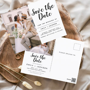 Bearbeitbar Save the Date Elegantes Minimalistisch Postkarte