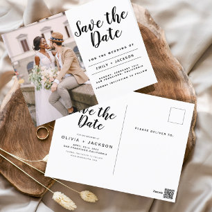 Bearbeitbar Save the Date Minimalistisches Skript  Postkarte