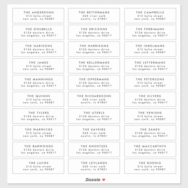 Bearbeitbar Stilvolle individuelle Hochzeitsgast-A Aufkleber (Blatt)