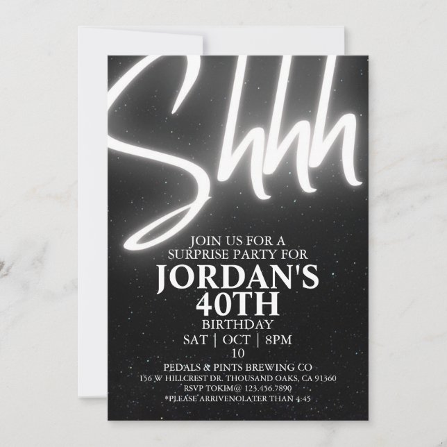 Bearbeitbar, überraschendes Party, Überraschung Ge Einladung (Vorderseite)