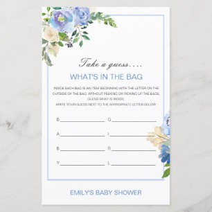 Bearbeitbar Was ist im Baby-Duschspiel der Bag?