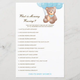 Bearbeitbar Was Mommy mit Baby Shower Game trägt