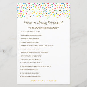 Bearbeitbar Was Mommy mit Baby Shower Game trägt