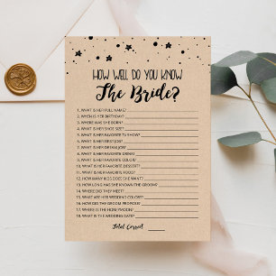 Bearbeitbar Wie gut kennen Sie die Bride-Spielkart Einladung