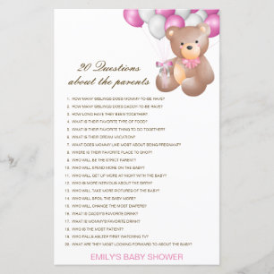Bearbeitbare 20 Fragen zu Kinderdusche