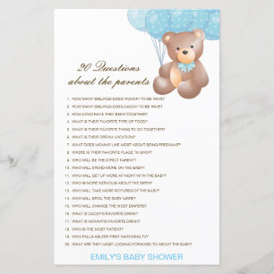 Bearbeitbare 20 Fragen zu Kinderdusche