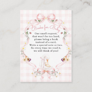 Bearbeitbare Alberne Gans Baby Shower Rosa Schleif Begleitkarte