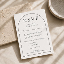 Bearbeitbare Arch-Form-Minimal-Hochzeits-RSVP-Kart