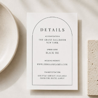 Bearbeitbare Architektur-Bogen-Form Minimalistisch RSVP Karte