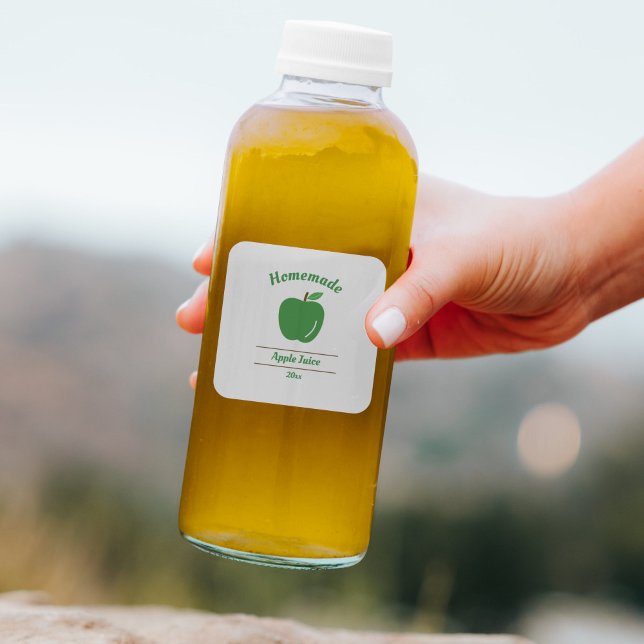 Bearbeitbare Aufkleber für Apfelsaft (Apple Juice Label Sticker)