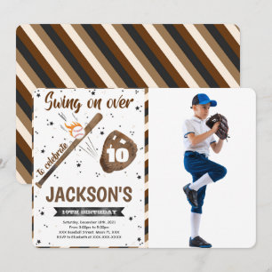 Bearbeitbare Baseball-Foto-Einladung Einladung