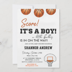 Bearbeitbare Basketball Oh Boy Babyparty Einladung