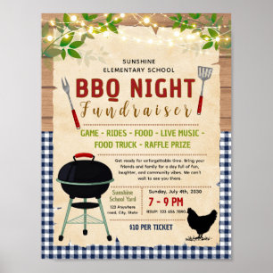Bearbeitbare BBQ-Hähnchen-Fundraising-Flugblatt Poster