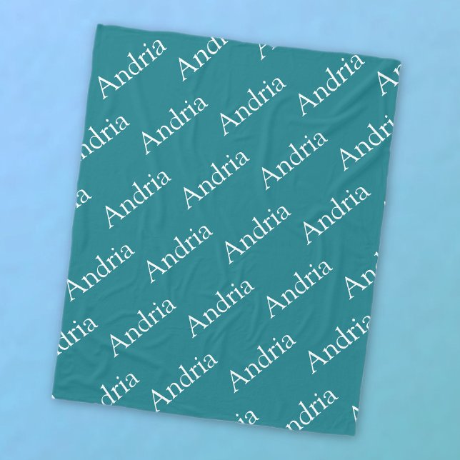 Bearbeitbare Bezeichnung mit gefliestem Monogramm Fleecedecke (Von Creator hochgeladen)