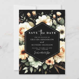 Bearbeitbare Blume Peach Wedding Save The Date