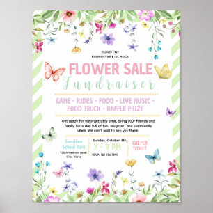 Bearbeitbare Blumenverkaufs-Fundraiser-Flugblatt Poster