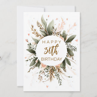 BEARBEITBARE BOHO FLORAL FAPPY GEBURTSTAG FEIERTAGSKARTE