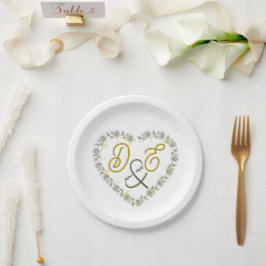 Bearbeitbare Boho neutrale Hochzeitspapierteller Pappteller