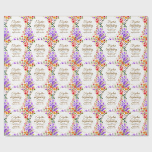 Bearbeitbare botanische Hochzeitseinladungskarte Geschenkpapier