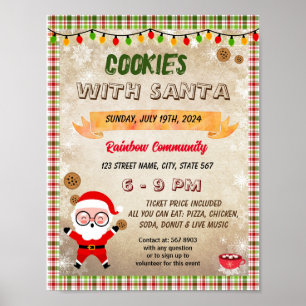 Bearbeitbare Cookies mit Santa Flyer Poster