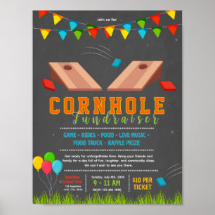 Bearbeitbare Cornhole-Fundraising-Flugblatt Poster