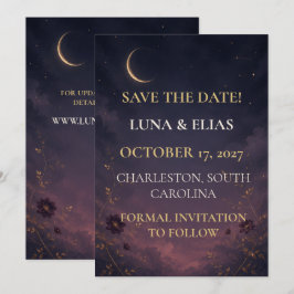 Bearbeitbare Dämmerung Himmels-Gotische Hochzeit B Save The Date