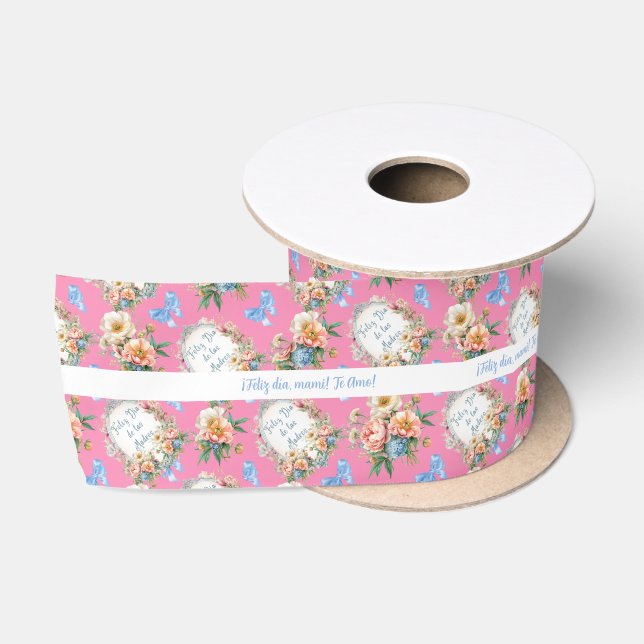 Bearbeitbare Dia de las Madres-Schleife Satinband (Spule)