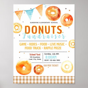 Bearbeitbare Donut-Teig-Spendenflyer Poster