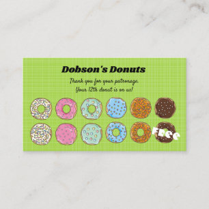Bearbeitbare Donuts Loyalitätsbelohnungskarte Treuekarte
