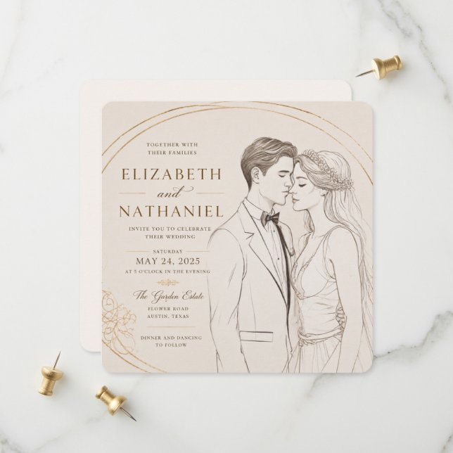 Bearbeitbare druckbare Hochzeitskarte Save The Date (Vorderseite/Rückseite Beispiel)