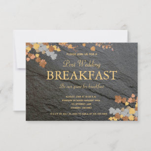 Bearbeitbare dunkelgraue Steine Herbstblätter Früh RSVP Karte