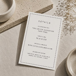 Bearbeitbare dünne Umrandung Minimale Hochzeitsdet RSVP Karte
