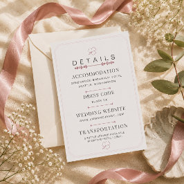 Bearbeitbare Dusty Rose Minimale Hochzeits-Detailk RSVP Karte
