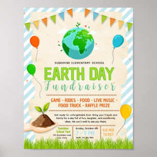Bearbeitbare Earth Day Spendenflyer Poster