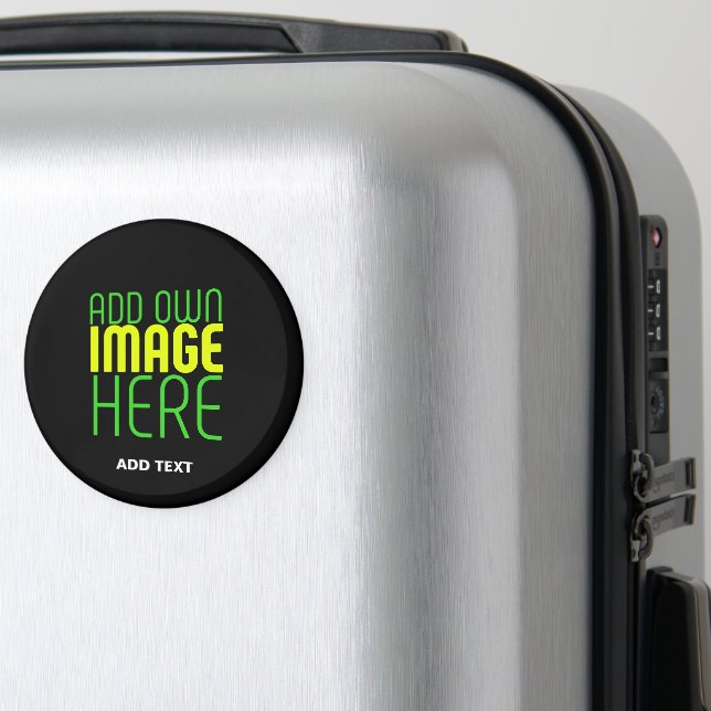 BEARBEITBARE, EINFACHE SCHWARZE BILDTEXTVORLAGE MAGNET (In Situ (Gepäck))