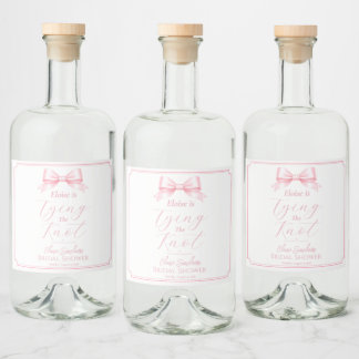 Bearbeitbare elegante rosa Bogen Brautparty-Geträn Alkoholflaschenetikett