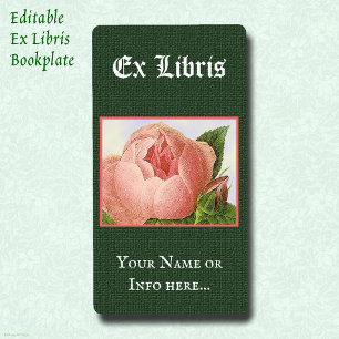 Bearbeitbare Ex Libris Buchillustration Vintage ro
