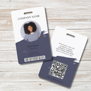 Bearbeitbare Farb-ID-Foto-, QR- und Barcode-Mitarb Ausweis