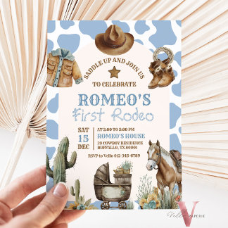 Bearbeitbare Farbe & ALTER Rodeo-Cowboy Western-Ge Einladung