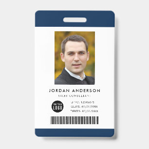 Bearbeitbare Farbe Logo hinzufügen Barcode Mitarbe Ausweis