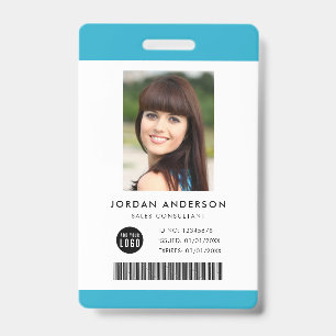 Bearbeitbare Farbe Logo hinzufügen Barcode Mitarbe Ausweis