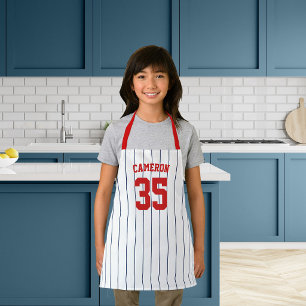Bearbeitbare Farben Baseball-Trikot-Streifen Name Schürze