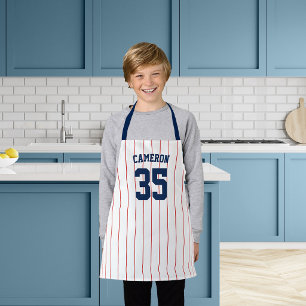 Bearbeitbare Farben Baseball-Trikot-Streifen Name Schürze